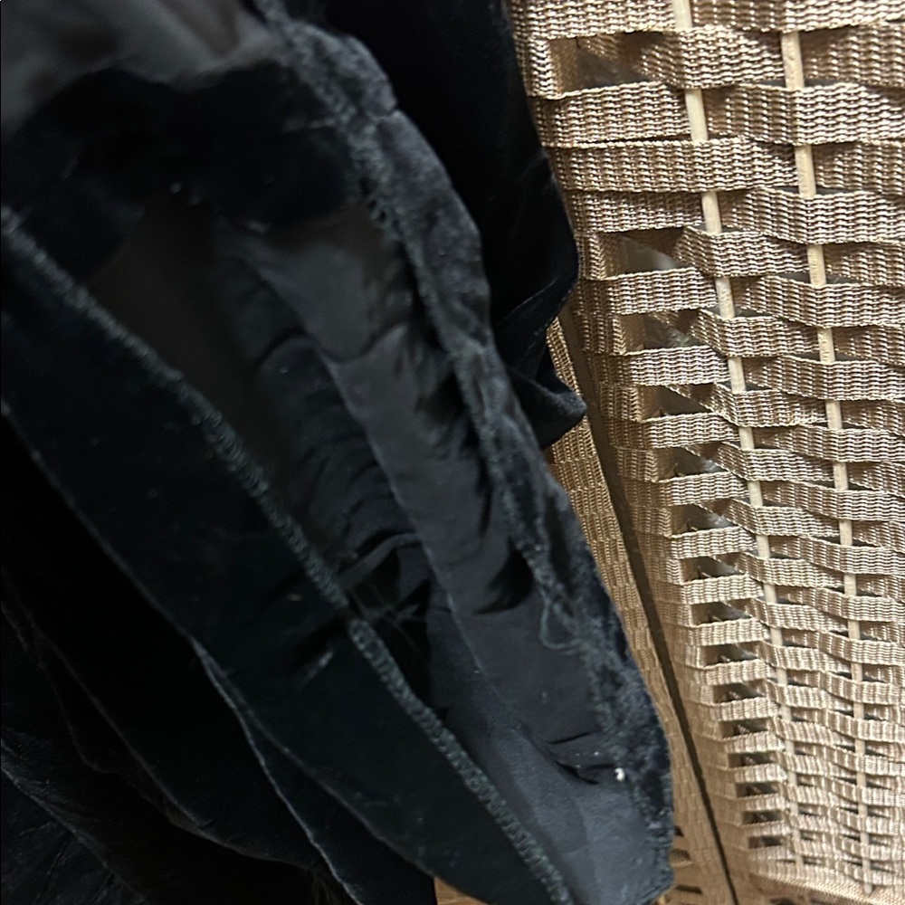Omo Norma Kamali Black Velvet Trousers high waist 2 - Picture 8 of 9